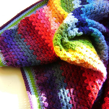 Crochet Technicolor Granny Blanket