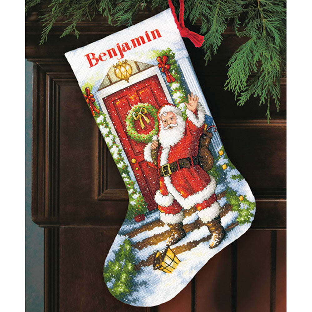 Dimensions Welcome Santa Stocking Cross Stitch Kit - 41cm