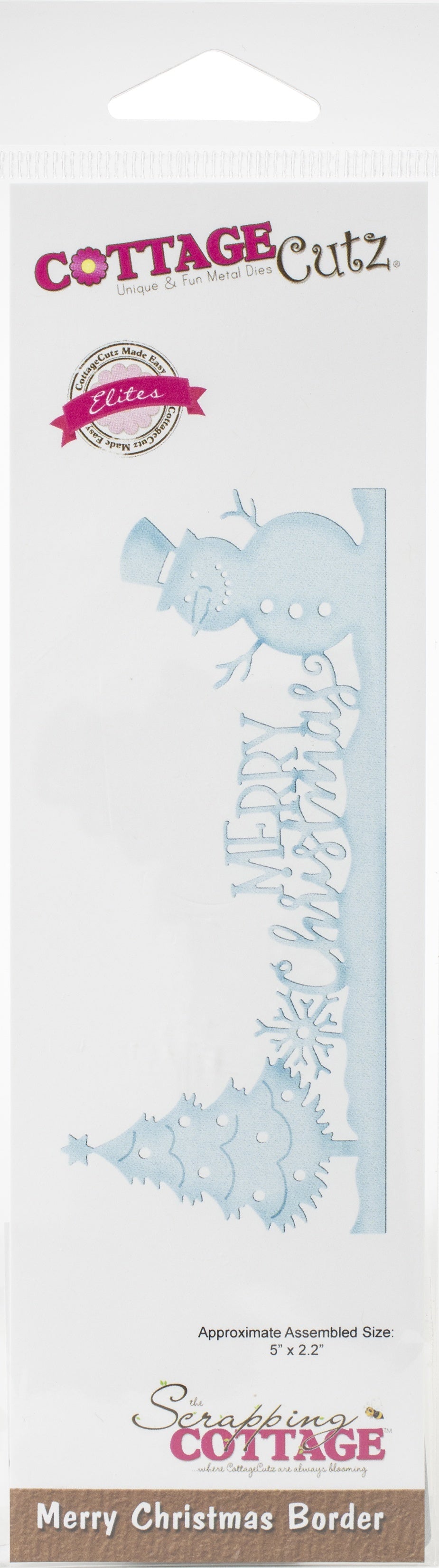 CottageCutz Elites Die - Merry Christmas Border, 5"X2.2"