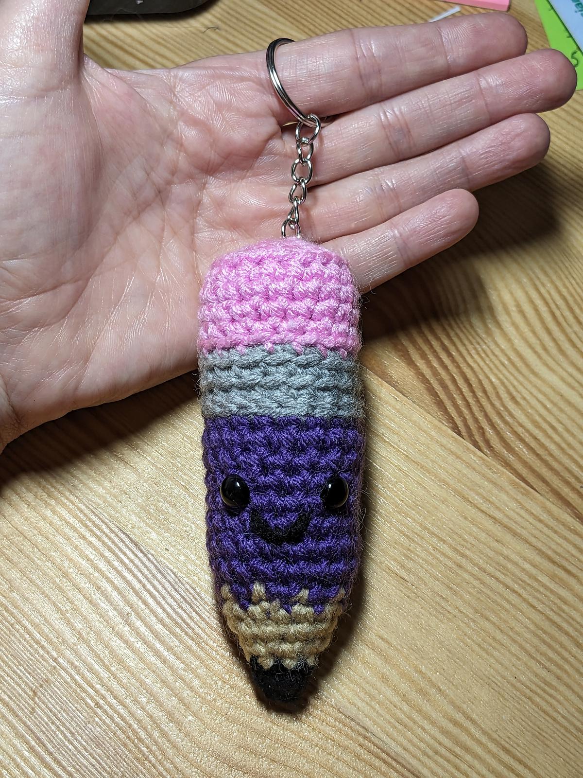 Pencil Amigurumi keychain