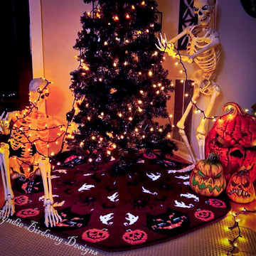 Retro Halloween Holiday Tree Skirt