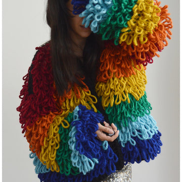 Rainbow Loopy Cardi