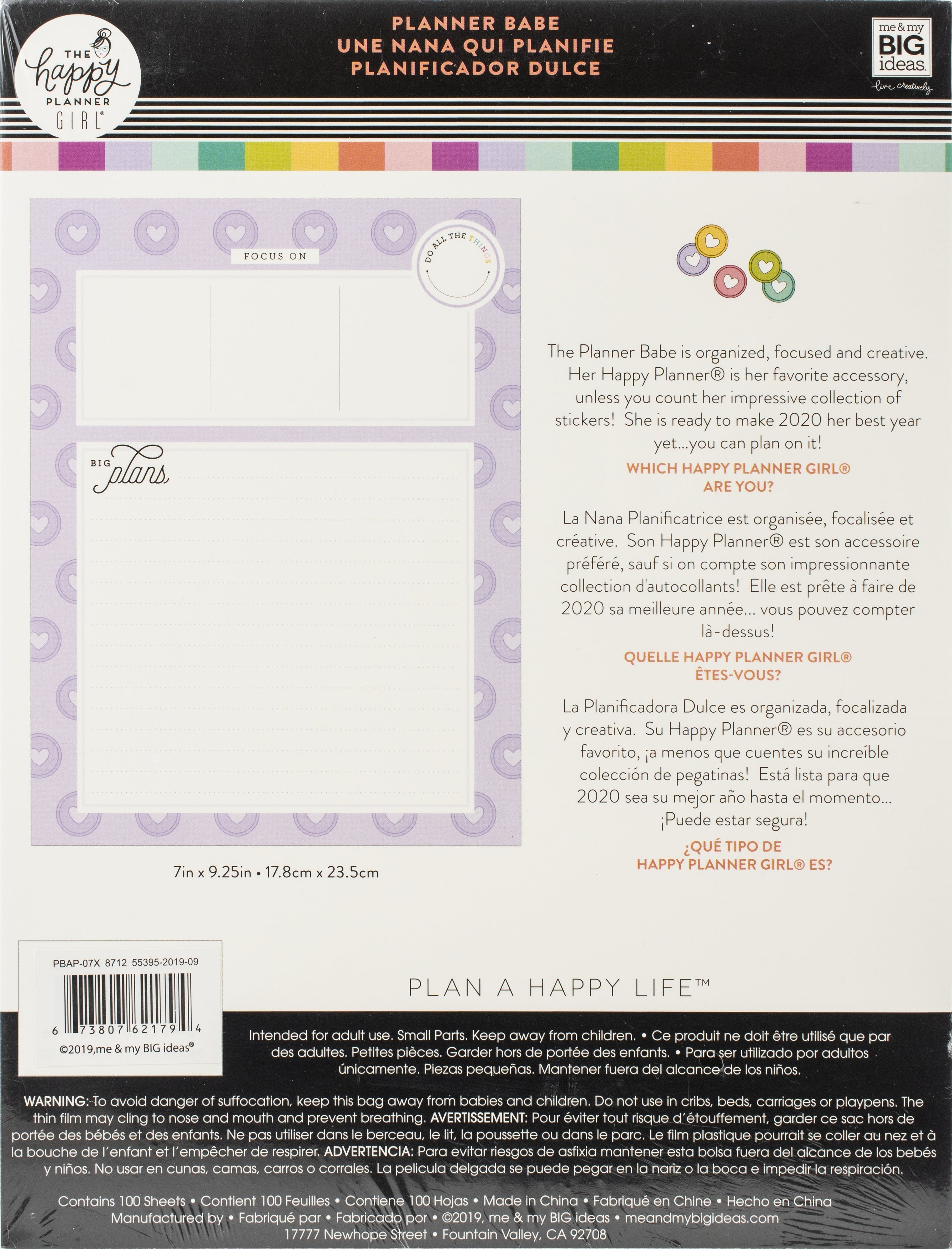 Happy Planner Block Pad 9.25"X7" 100/Pkg - Planner Babe