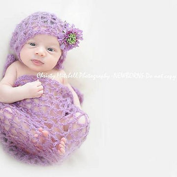 Mohair Bonnet & Wrap for Newborn