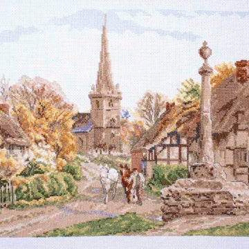 Creative World Of Crafts Rural England - Child's Wickham Cross Stitch Kit - 13.4in x 9.4in