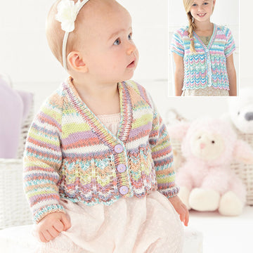 Long and Short Sleeved Cardigans in Sirdar Snuggly Baby Crofter DK - 4450 - Downloadable PDF