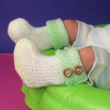 Easy Baby Double Cuff Marble Booties