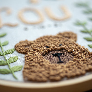 Vervaco Embroidery Kit With Ring Baby Bear Embroidery Kit - 16cm x 16cm (6.4in x 6.4in)