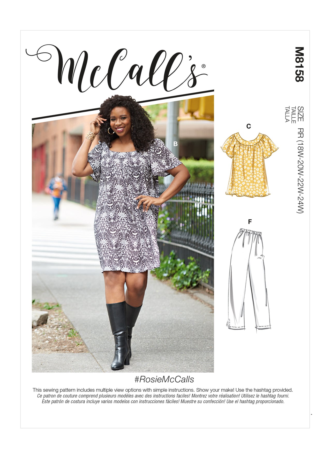 McCall's RosieMcCalls - Women's Tops, Dresses, Shorts & Capri Pants M8158 - Sewing Pattern