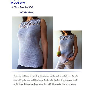 Vivian - floral lace-top shell (crochet+knit)