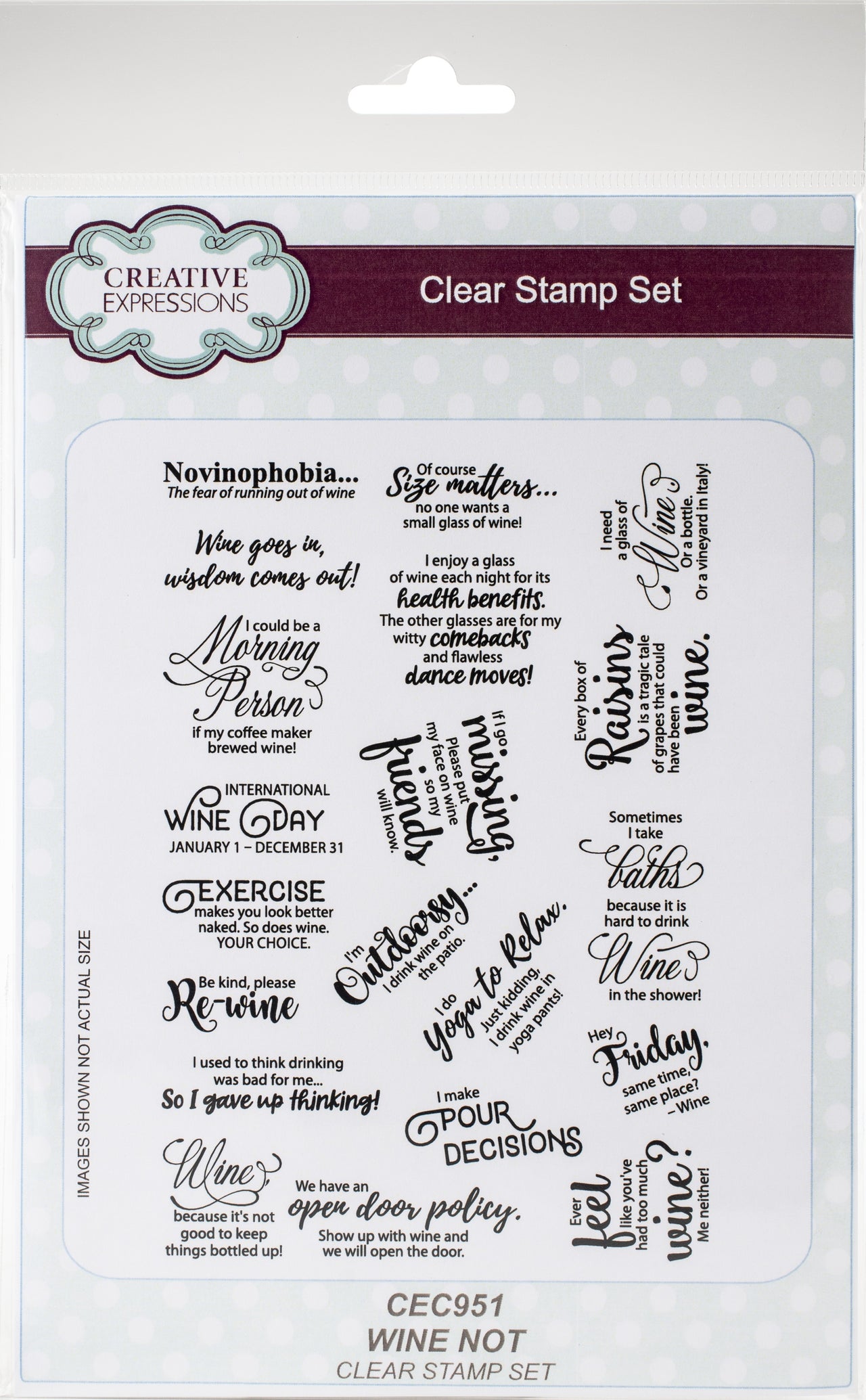 Creative Expressions A5 Clear Stamp Set - Wine Not