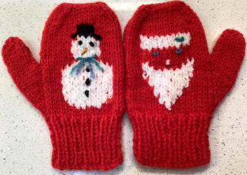 Snowman - Santa Mittens