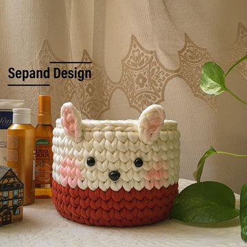 Recycled (t-shirt) yarn basket container-104