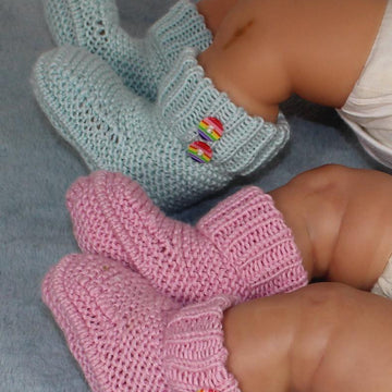 Baby Simple 2 Button Circular Booties