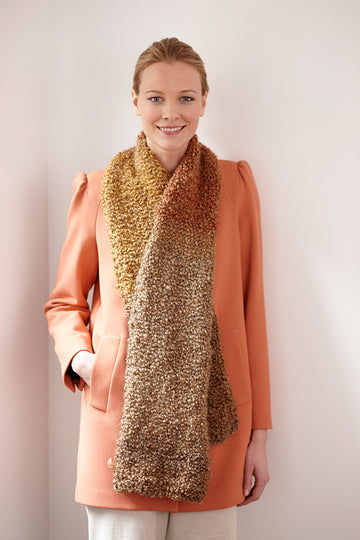 Simple One Ball Scarf in Lion Brand Homespun Thick & Quick - L30125C