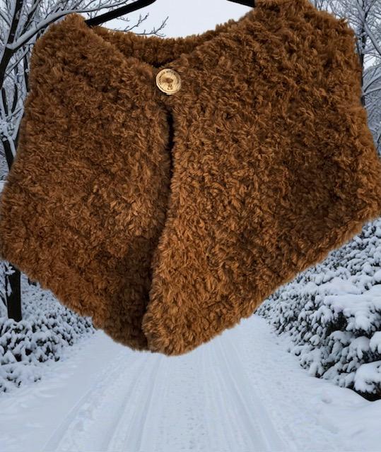Faux Fur Crochet Shrug