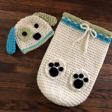 Puppy Cocoon & Hat Set