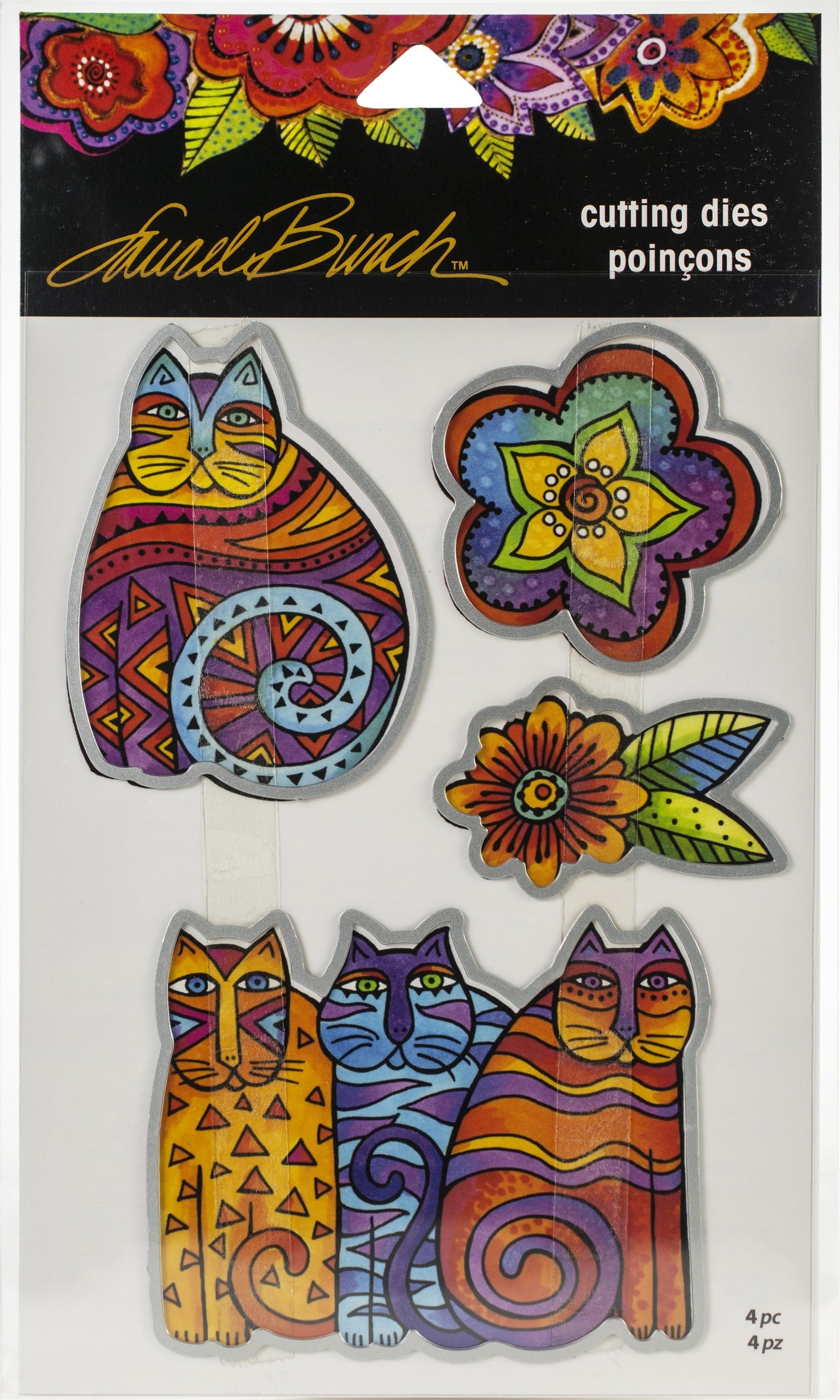 Stampendous Laurel Burch Dies - Feline Blooms
