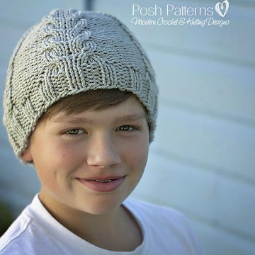 Chevron Cables Hat Knitting Pattern 388