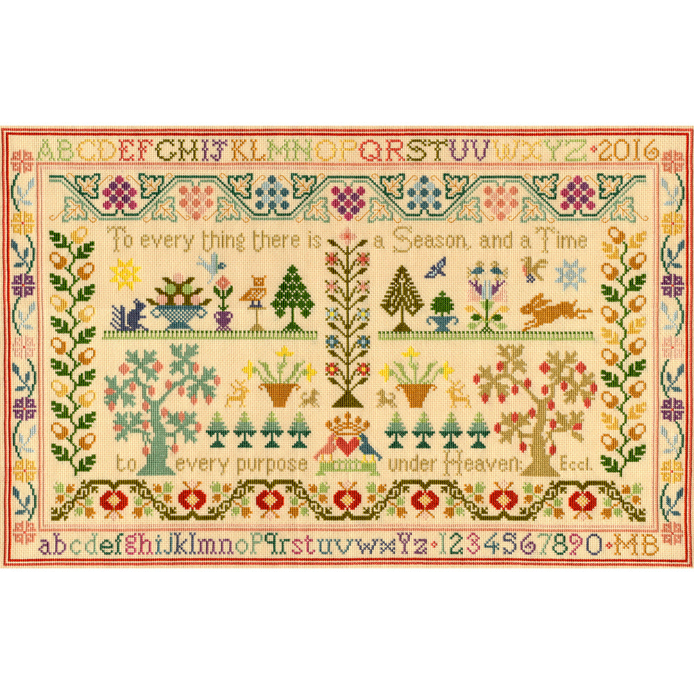 Bothy Threads Season and Time Sampler Cross Stitch Kit - 52cm x 33cm