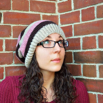 Simple Striped Slouchy Beanie Cap Hat