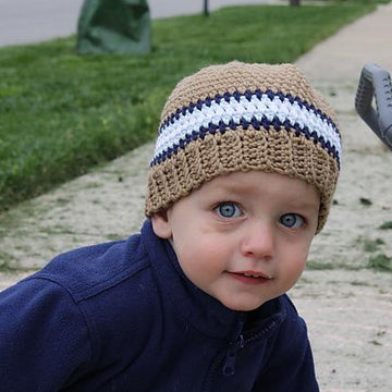 Crocheted Beanie with Ribbed Edge