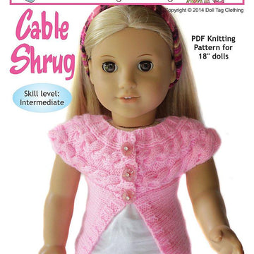 Cable Shrug for 18 inch Dolls