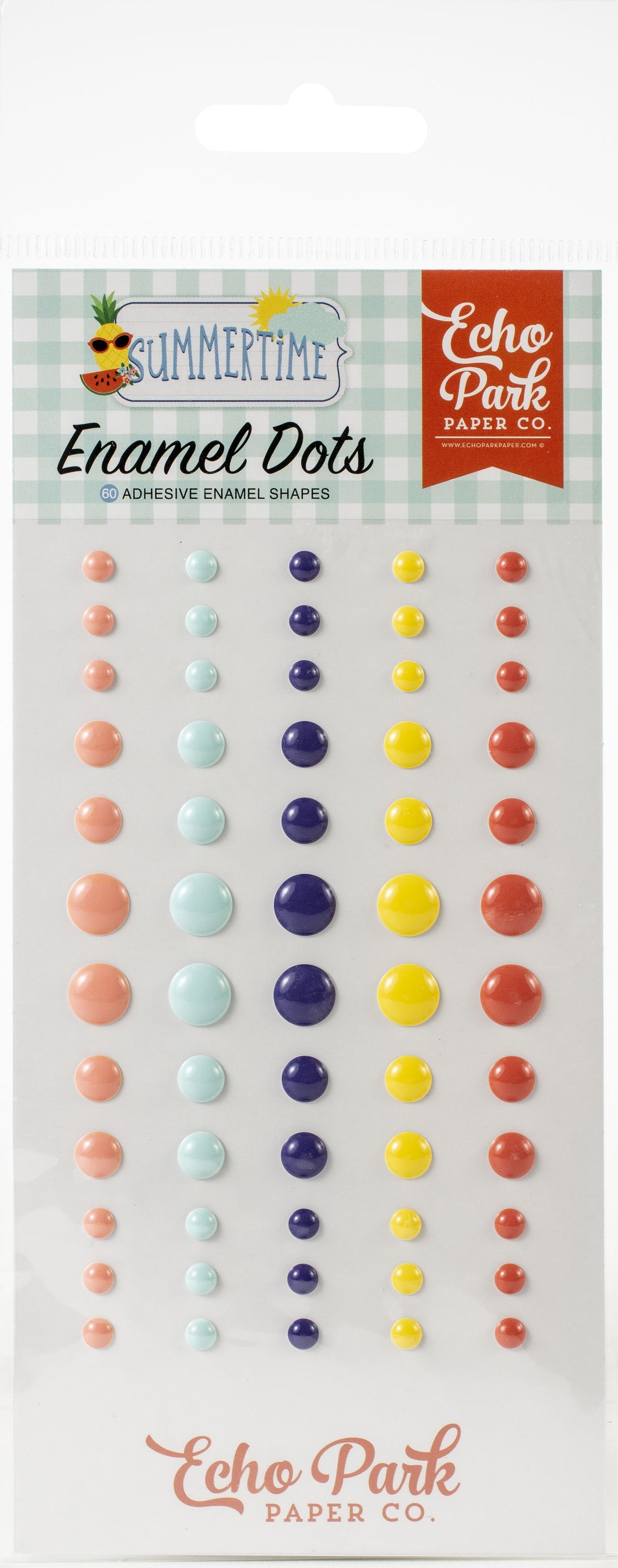 Echo Park Paper Echo Park Adhesive Enamel Dots 60/Pkg - Summertime