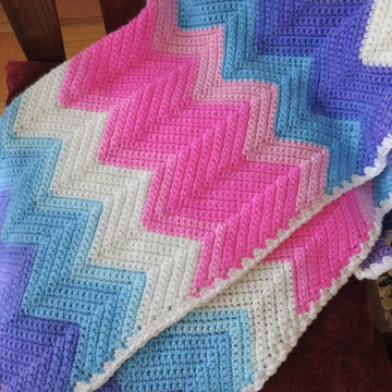 Colorwave Chevron Baby Blanket Crochet Pattern • Mandala Baby Yarn (DK Weight)
