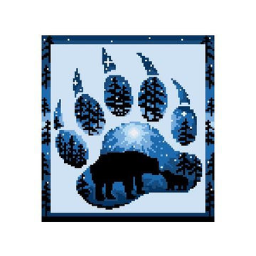BEAR PAW - graph for crochet c2c blanket