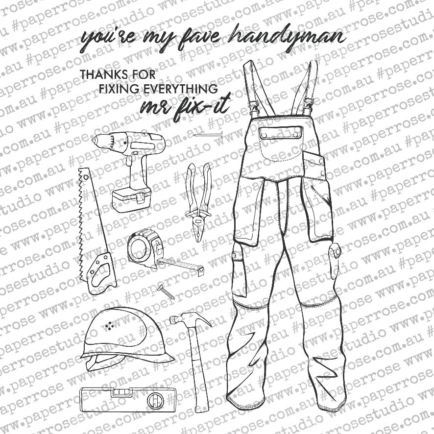 Paper Rose Clear Stamps 4"X6" - Handyman Elements