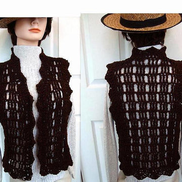 704 CROCHET SHRUG VEST, women and teens
