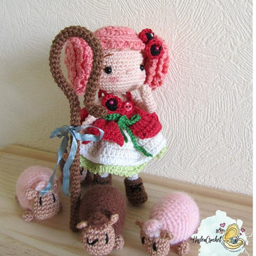 Doll crochet pattern tutorial "Shepherdess"