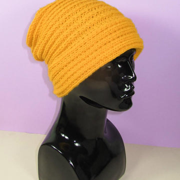 Sideways Fishermans Rib Cuff Slouch Hat
