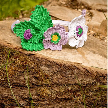 Headband with flowers crochet