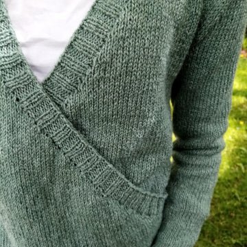 Ladies faux wrapover sweater CKC075