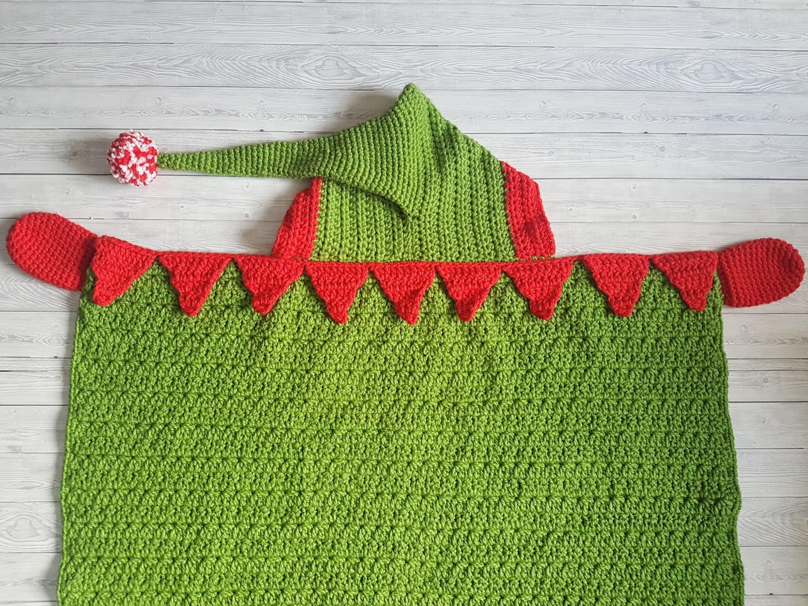 2in1 Hooded Christmas Elf Blanket