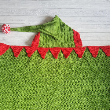 2in1 Hooded Christmas Elf Blanket