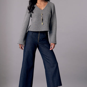 McCall's Misses' V-Neck Top and Cropped, Wide-Leg Pant M7445 - Sewing Pattern