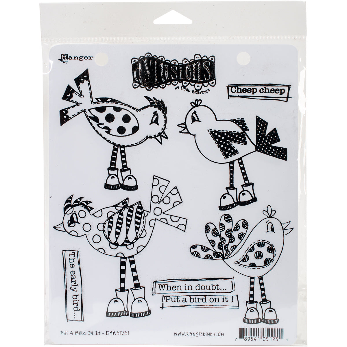 Ranger Dyan Reaveley's Dylusions Cling Stamp Collections 8.5"X7" - Put A Bird On It