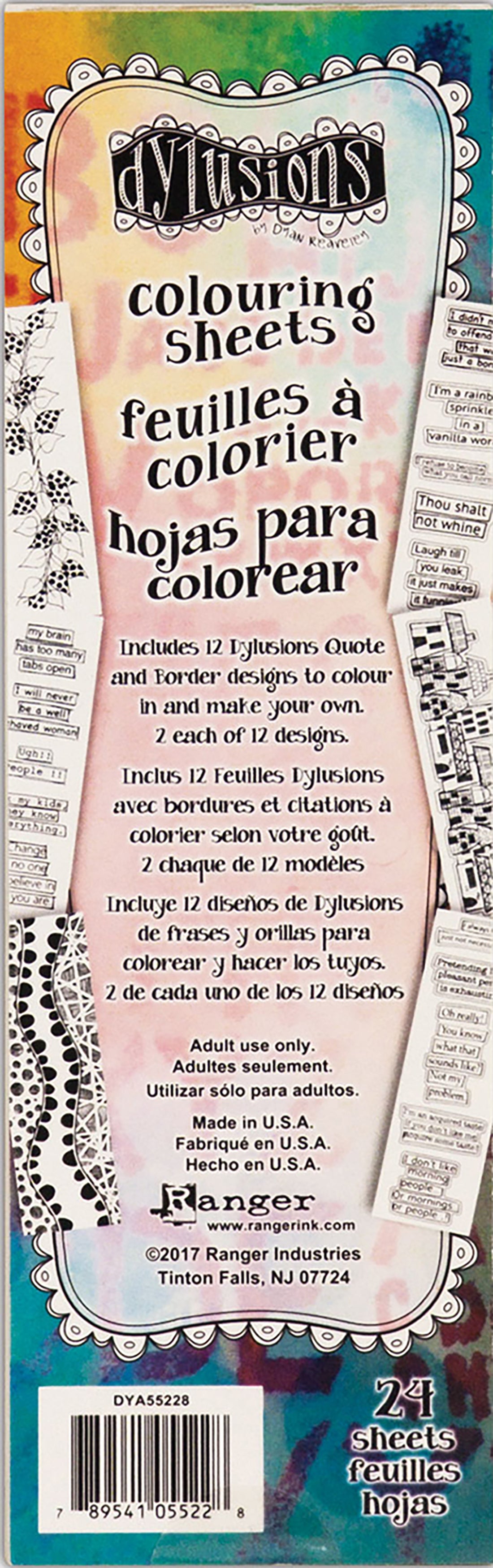Ranger Dyan Reaveley's Dylusions Coloring Sheets - Borders & Quotes