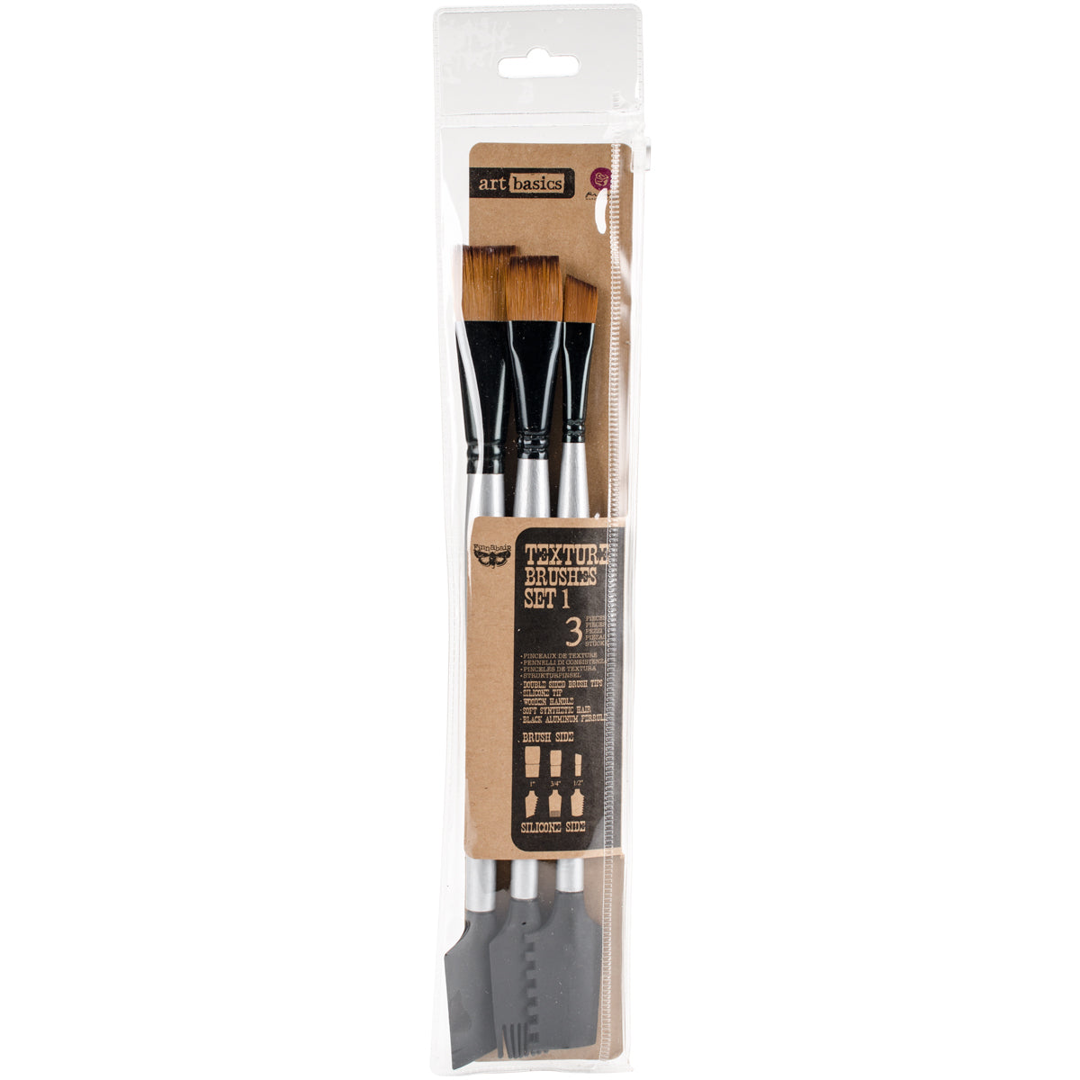 Prima Marketing Finnabair Art Basics Double-Ended Brush Set 3/Pkg - Texture #1