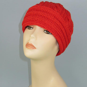 Rib Cuff Cable Beanie Hat