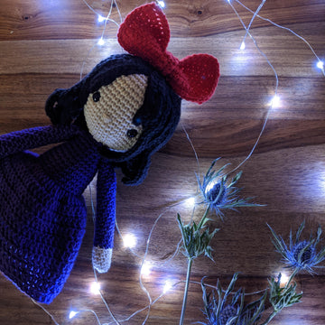 Little witch girl, crochet doll