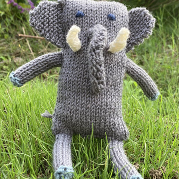The Elephant knitted animal soft toy