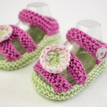 Girls Knit Summer Sandals With Primroses
