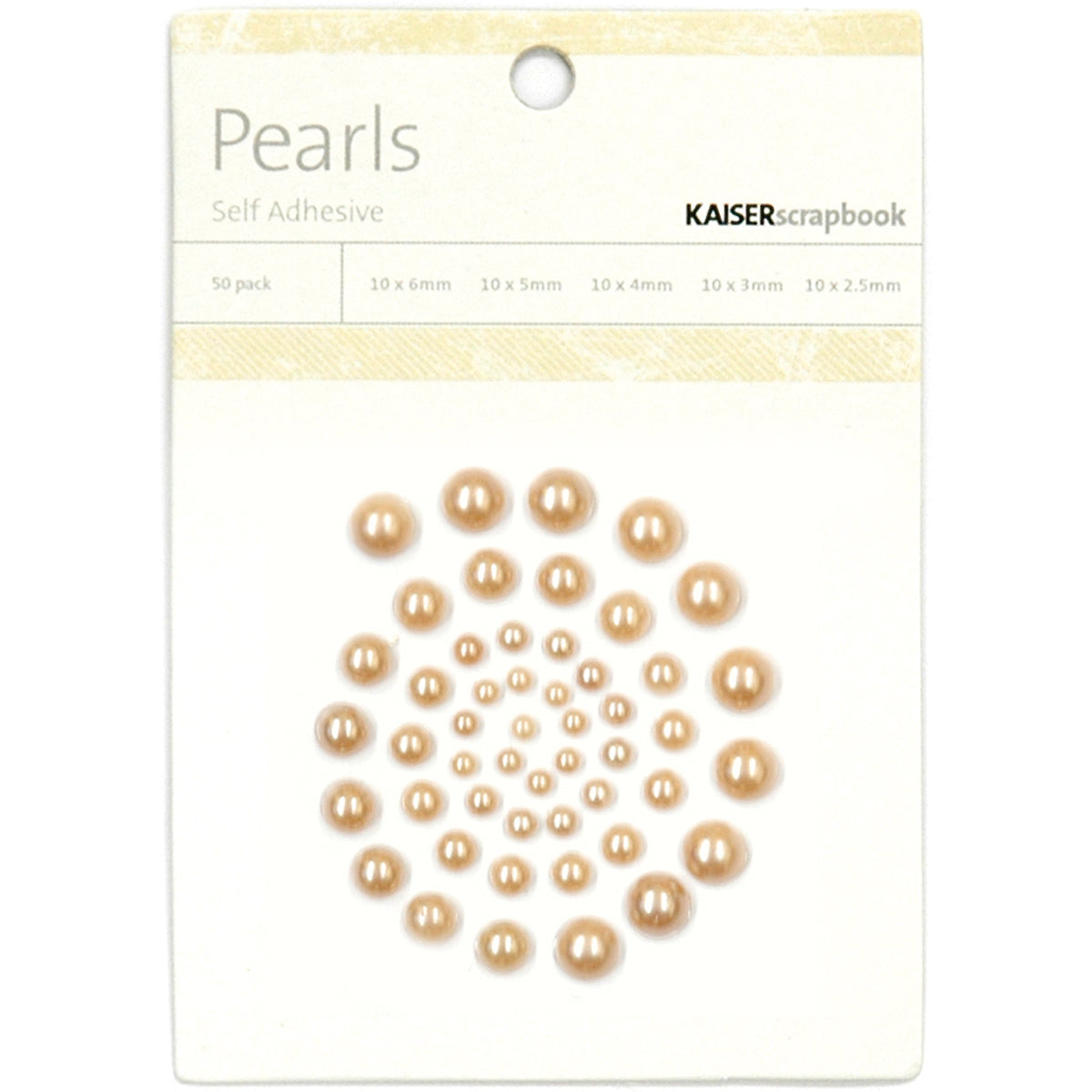 Kaisercraft Adhesive Pearls 50/Pkg - Chino
