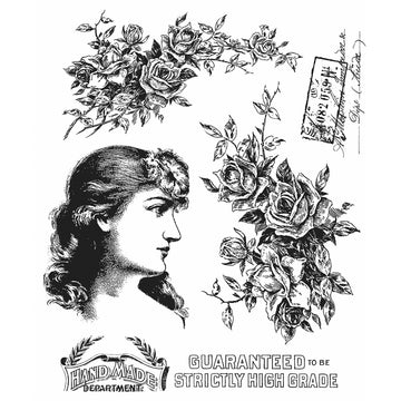 Stampers Anonymous Tim Holtz Cling Stamps 7"X8.5" - Lady Rose