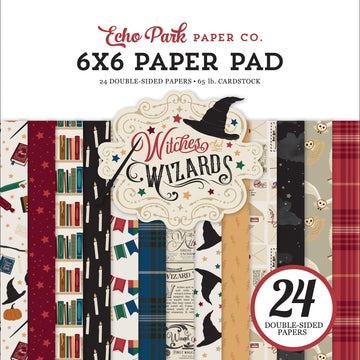 Echo Park Paper Echo Park Double-Sided Paper Pad 6"X6" 24/Pkg - Witches & Wizards, 12 Designs/2 Each