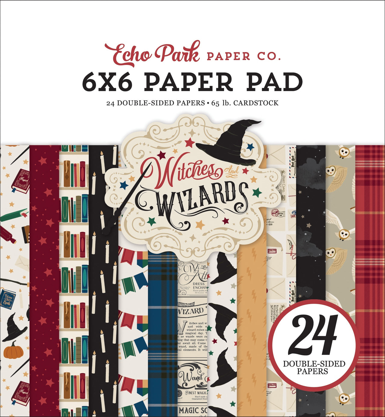 Echo Park Paper Echo Park Double-Sided Paper Pad 6"X6" 24/Pkg - Witches & Wizards, 12 Designs/2 Each